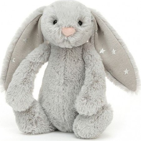 Peluche Lapin Gris - Shimmer étoile Bashful - 18 cm - Jellycat