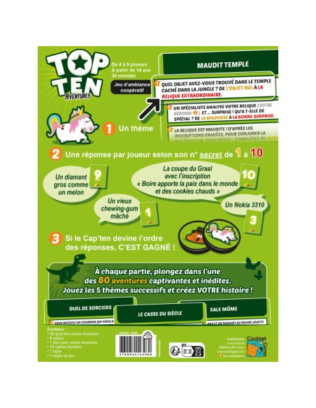 Top Ten Aventures - Jeu de Société - Jeu d'Ambiance - Cocktail Games