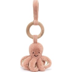 Hochet en bois Odell Pieuvre Rose Octopus - Jellycat