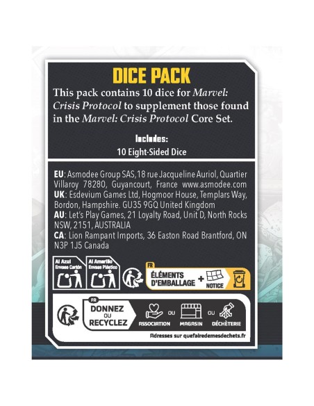 Marvel Crisis Protocol : Dice Pack - Atomic Mass Games