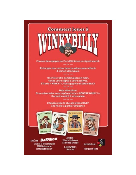 Winky Billy - Jeu de Société - Bakakou - Gigamic