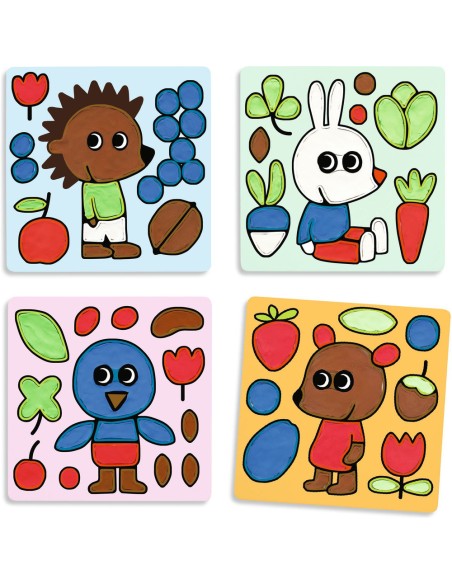 Coloriage à la pâte à modeler séchante - Coquins du jardin - Les petits - Coloriage - Djeco