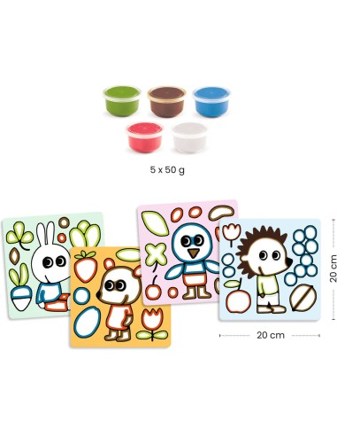 Coloriage à la pâte à modeler séchante - Coquins du jardin - Les petits - Coloriage - Djeco