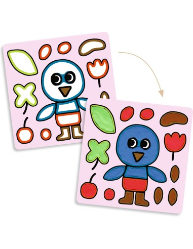 Coloriage à la pâte à modeler séchante - Coquins du jardin - Les petits - Coloriage - Djeco