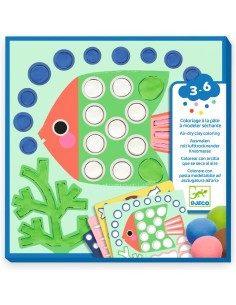 Coloriage à la pâte à modeler séchante - Coquins sous l'eau - Les petits - Coloriage - Djeco