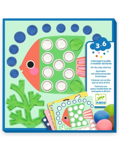 Coloriage à la pâte à modeler séchante - Coquins sous l'eau - Les petits - Coloriage - Djeco