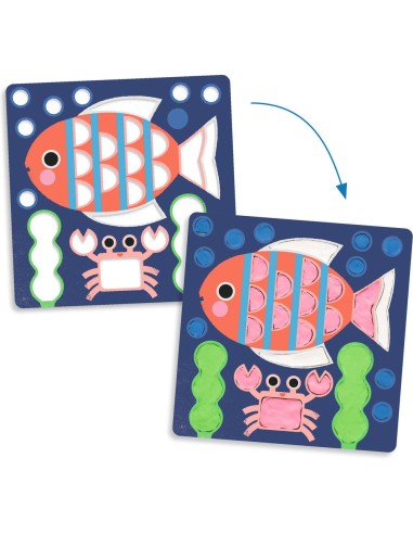 Coloriage à la pâte à modeler séchante - Coquins sous l'eau - Les petits - Coloriage - Djeco