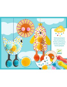 Des Points et des pompons - Dans le ciel - Les petits - Coloriage - Djeco 2