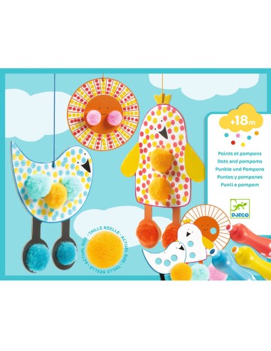 Des Points et des pompons - Dans le ciel - Les petits - Coloriage - Djeco