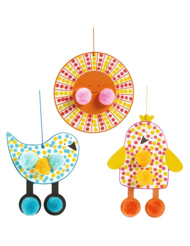 Des Points et des pompons - Dans le ciel - Les petits - Coloriage - Djeco