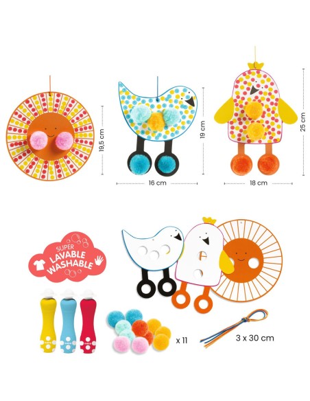 Des Points et des pompons - Dans le ciel - Les petits - Coloriage - Djeco