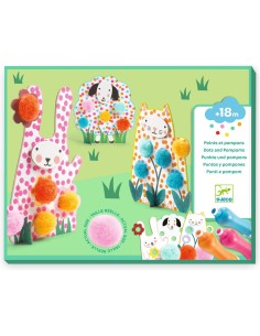Des Points et des pompons - Dans l'herbe - Les petits - Coloriage - Djeco