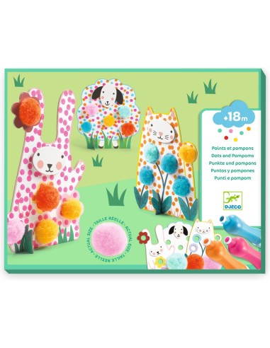Des Points et des pompons - Dans l'herbe - Les petits - Coloriage - Djeco