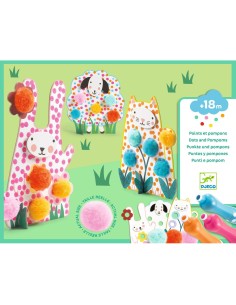 Des Points et des pompons - Dans l'herbe - Les petits - Coloriage - Djeco 2