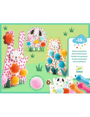 Des Points et des pompons - Dans l'herbe - Les petits - Coloriage - Djeco