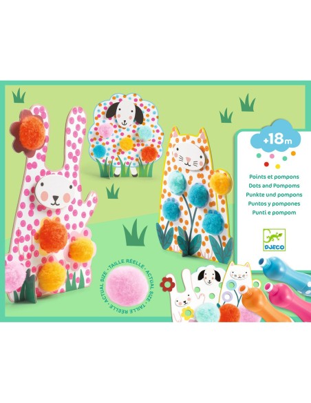 Des Points et des pompons - Dans l'herbe - Les petits - Coloriage - Djeco