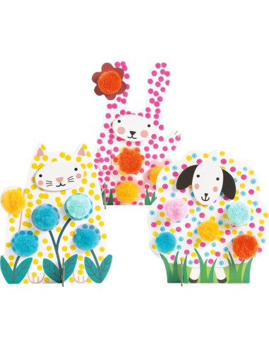 Des Points et des pompons - Dans l'herbe - Les petits - Coloriage - Djeco