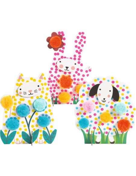 Des Points et des pompons - Dans l'herbe - Les petits - Coloriage - Djeco