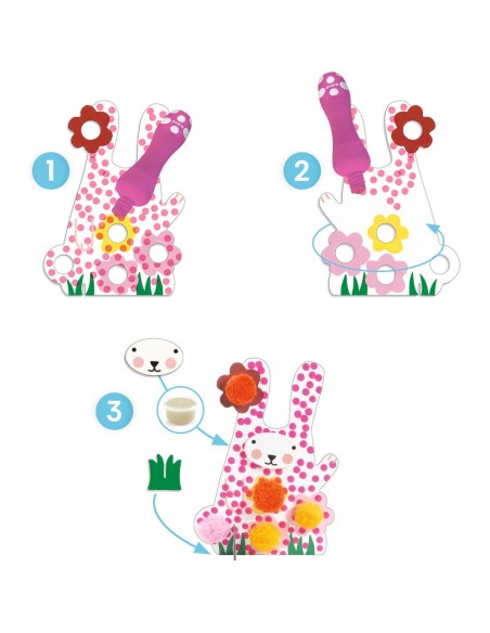 Des Points et des pompons - Dans l'herbe - Les petits - Coloriage - Djeco