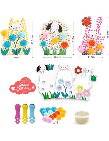 Des Points et des pompons - Dans l'herbe - Les petits - Coloriage - Djeco