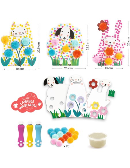 Des Points et des pompons - Dans l'herbe - Les petits - Coloriage - Djeco