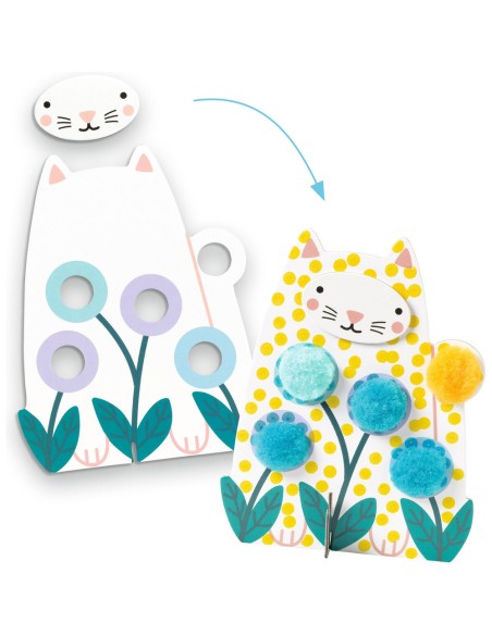 Des Points et des pompons - Dans l'herbe - Les petits - Coloriage - Djeco