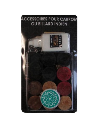 Set Complet Pions Carrom Mango - Jeux classiques - Carrom Art
