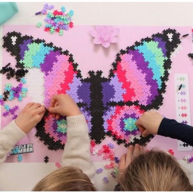 Puzzle par numéros papillon 800 pièces - Plus Plus