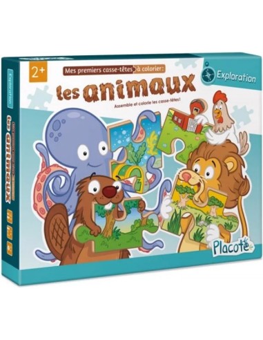 Mes premiers casse-tête à colorier - Les Animaux - Placote
