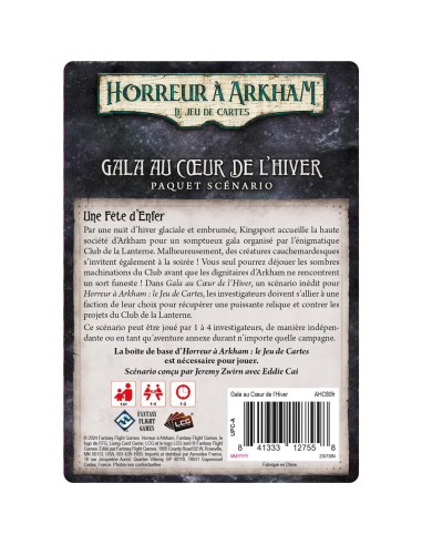 Gala au Coeur de l'Hiver - Scénario Horreur à Arkham Jce - Esprit Jeu - Fantasy Flight Games