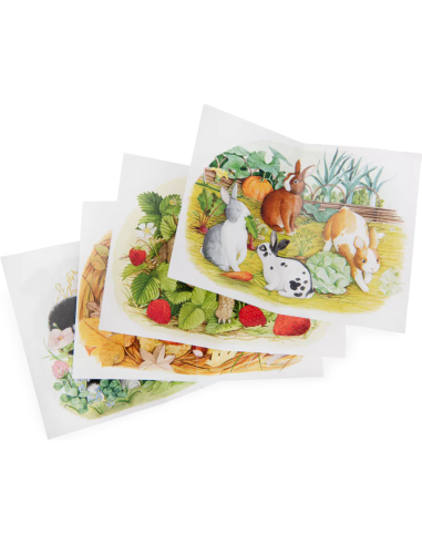 4 mini puzzles des animaux - Moulin Roty