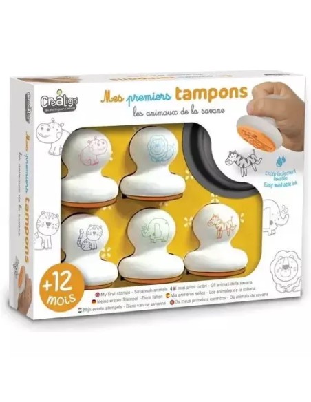 Mes premiers tampons Animaux de la savane - CréaLign' - Créa Lign’