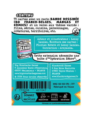 Opération Zèbre - Extension Bd - Games - Jeux de société - Big Moustache