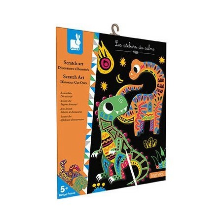 Cartes à gratter "Scratch Art Dinosaures Silhouettes"