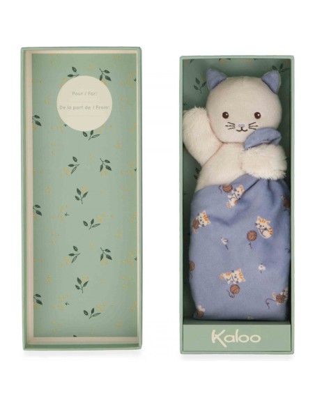 Doudou chat lilas Carré Douceur - Cadeau de naissance - Kaloo