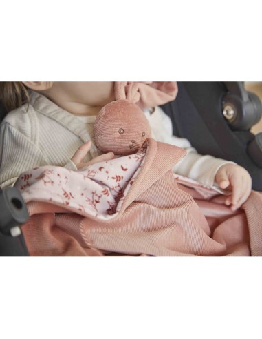 Couverture doudou lapin, en micro-velours recyclé - Terracotta - Kaloo
