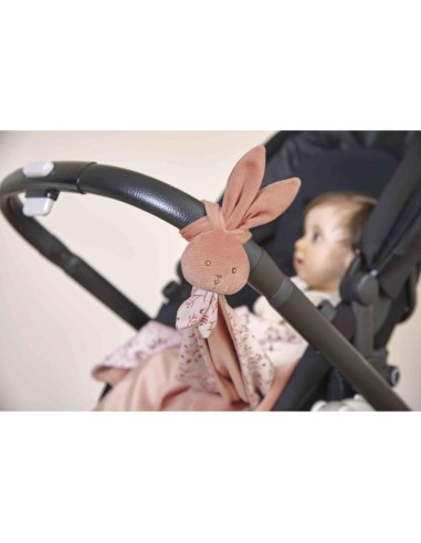 Couverture doudou lapin, en micro-velours recyclé - Terracotta - Kaloo