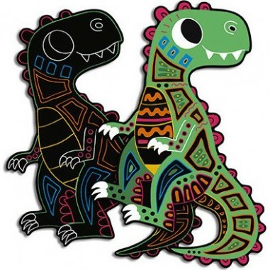 Cartes à gratter "Scratch Art Dinosaures Silhouettes" - Janod Cartes à gratter "Scratch Art Dinosaures Silhouettes" - Janod