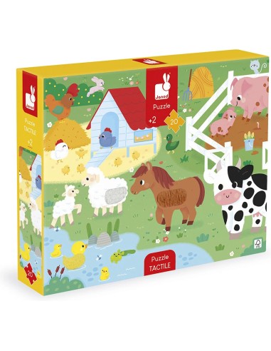 Puzzle tactile Ferme - Puzzle enfant - Janod