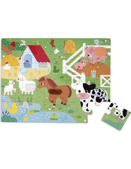 Puzzle tactile Ferme - Puzzle enfant - Janod