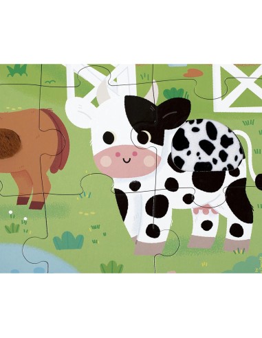 Puzzle tactile Ferme - Puzzle enfant - Janod