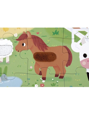 Puzzle tactile Ferme - Puzzle enfant - Janod