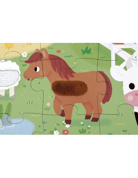 Puzzle tactile Ferme - Puzzle enfant - Janod