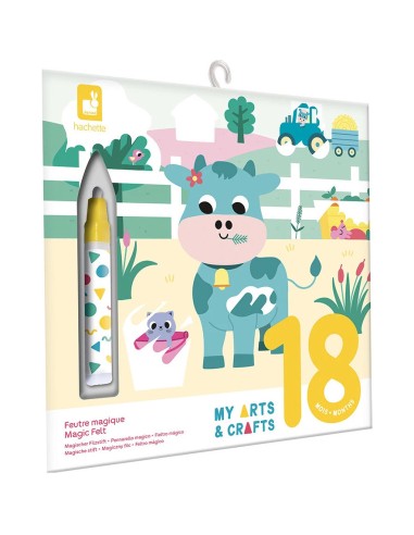 Coffret Créatif Feutre Magique La Ferme - 18 mois : Peinture par numéro & coloriage - Janod