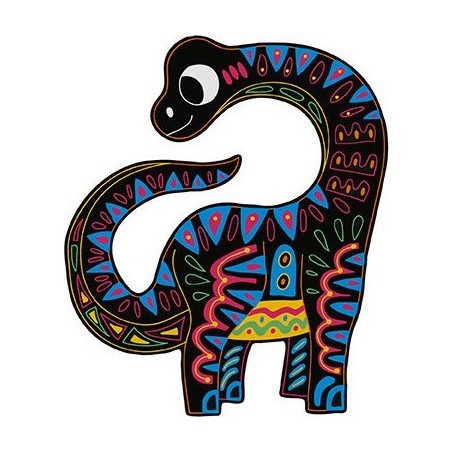 Cartes à gratter "Scratch Art Dinosaures Silhouettes"