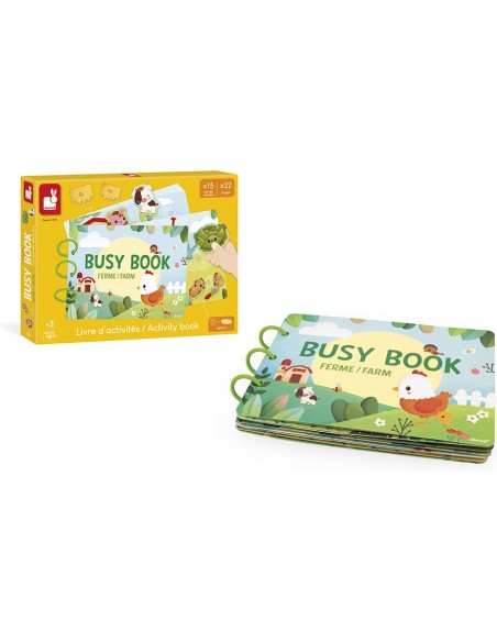 Busy-book Ferme en carton : Jeux éducatifs - Janod
