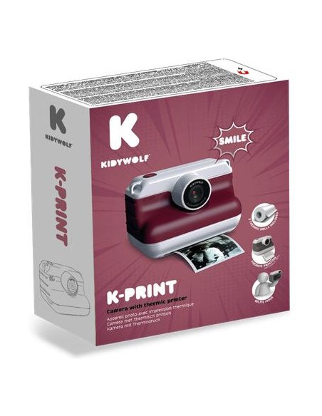 Print-Rd Appareil photo à impression thermique bordeaux - Nespart