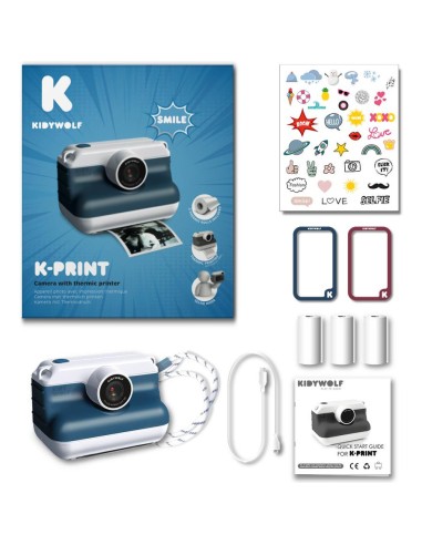 Print-Bu Appareil photo à impression thermique bleu - Nespart