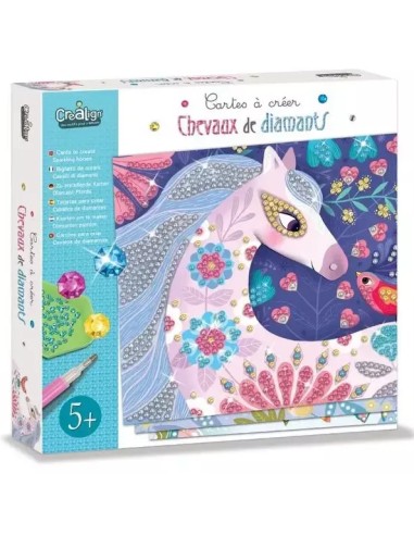Cartes à créer Chevaux de diamants - CréaLign' - Créa Lign’