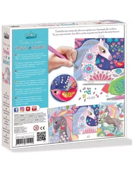 Cartes à créer Chevaux de diamants - CréaLign' - Créa Lign’